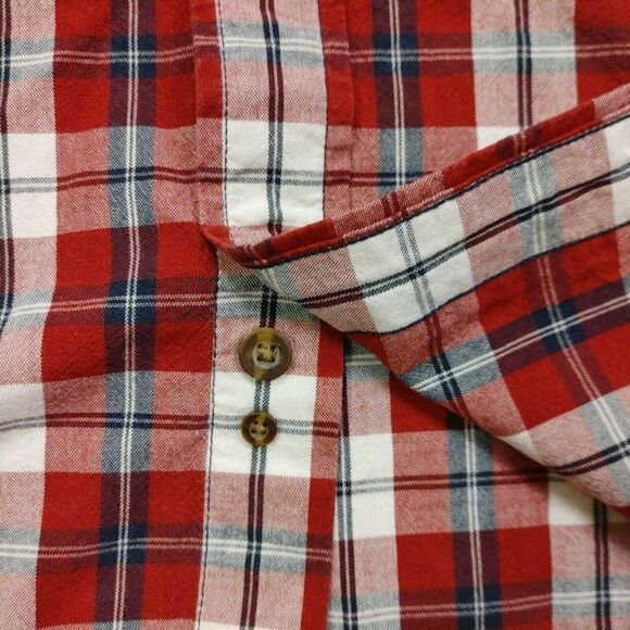 Carhartt Plaid Short-Sleeved Button Up Shirt Relaxed Fit Red/White/Blue Sz L - Picture 6 of 8